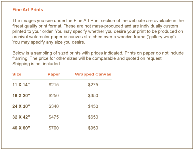 FAP Pricelist
